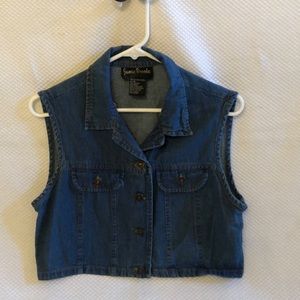 Jamie Brooke- Cropped Blue Jean Vest